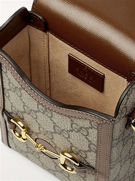 gucci horsebit coated-canvas pouch